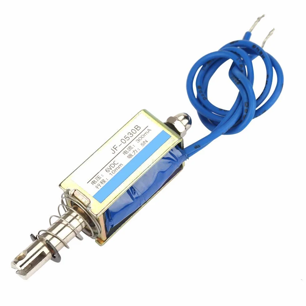 Elektromagnes, elektromagnes DC Pull, 6/12/24 V Prosty niezawodny elektromagnes strukturalny DC, do maszyn spożywczych Sprzęt automatyki przemysłowej(6V, Blue)