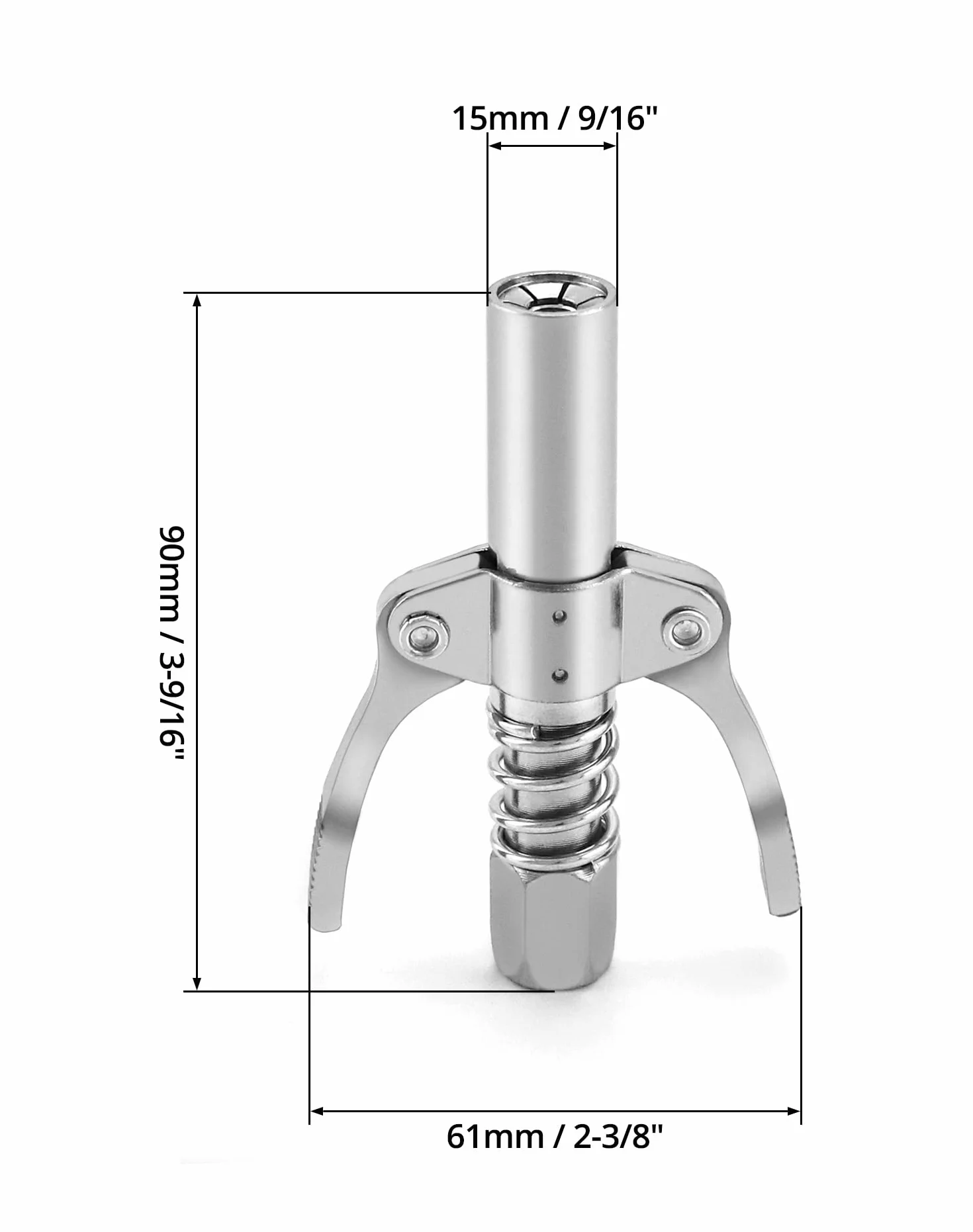 QWORK® Smarownica ustnik 1/8" NPT 10000 PSI G złączka podwójna rękojeść gwint wewnętrzny 10mm, odpowiednia do standardowych smarowniczek M6/M8/M10/M12/M14
