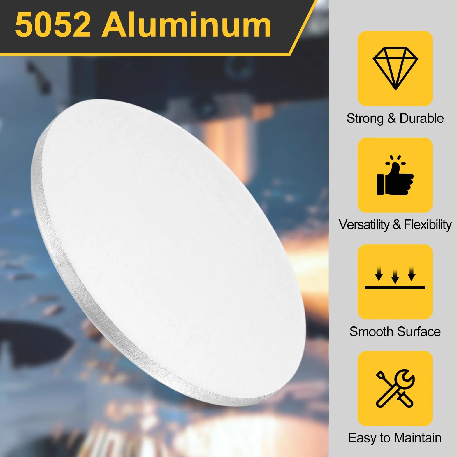 QUARKZMAN 4 sztuki płyt aluminiowych 50 mm x 1,5 mm okrągłe blachy aluminiowe 5052 do cięcia laserowego