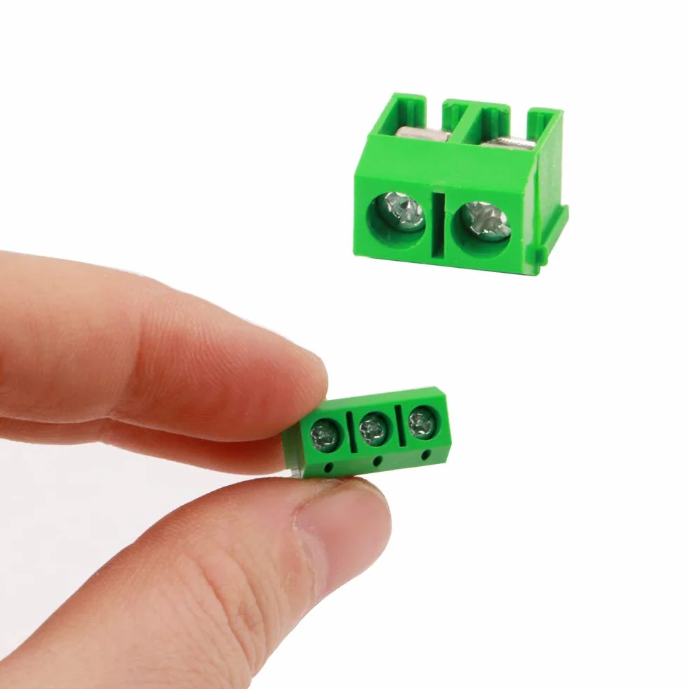 80 szt. Premium 2-pozycyjny 2-pinowy wtykowy blok zacisków PCB, blok zacisków śrubowych do montażu na płytce PCB o rozstawie 5,08 mm (300V / 10A, zielony)