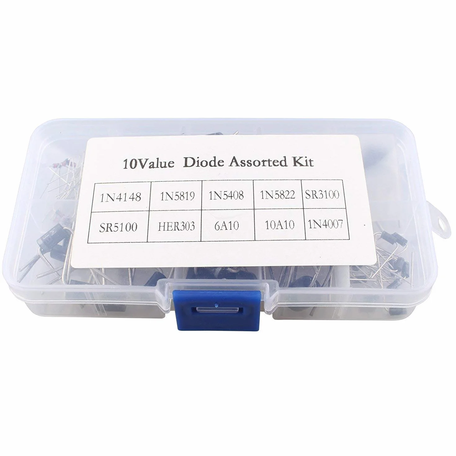 DollaTek Dioden Gleichrichter Sortimentskit, 1N4148 1N4007 1N5819 1N5408 1N5822 SR3100 SR5100 HER303 6A10 10A10
