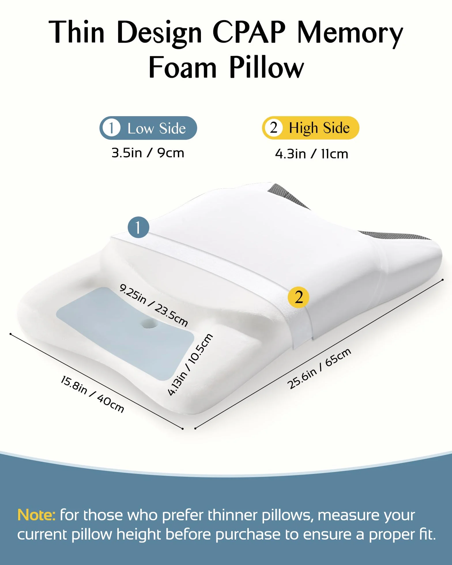 Poduszka CPAP na szyję z pianki wiskoelastycznej ergonomiczna dla bezdechu sennego z poszerzonymi rowkami bocznymi