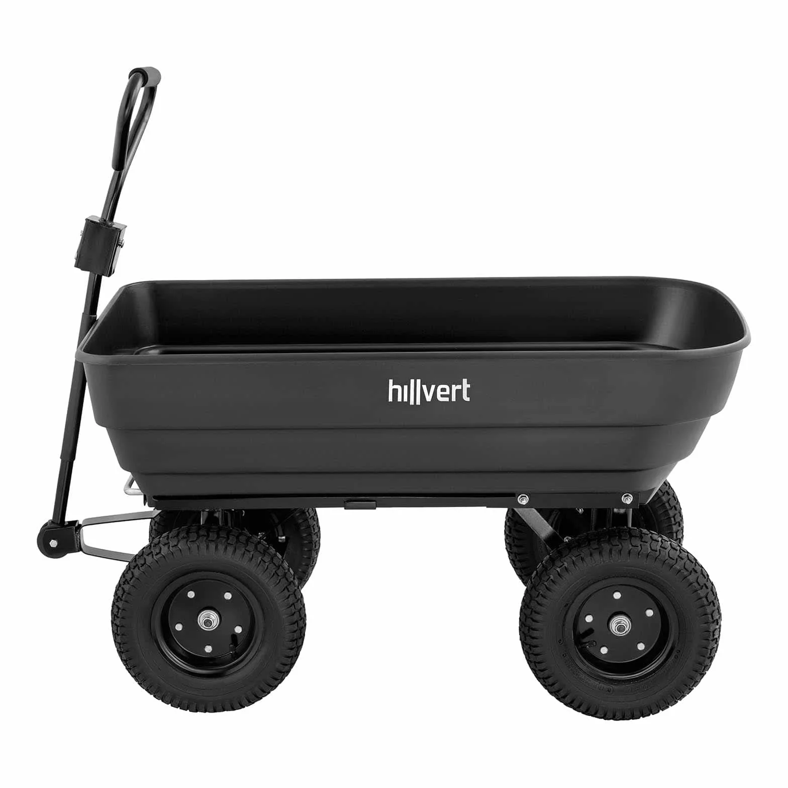 HT-Q.BASS-125G Wózek ogrodowy transportowy 125 l 350 kg opony pneumatyczne hak holowniczy