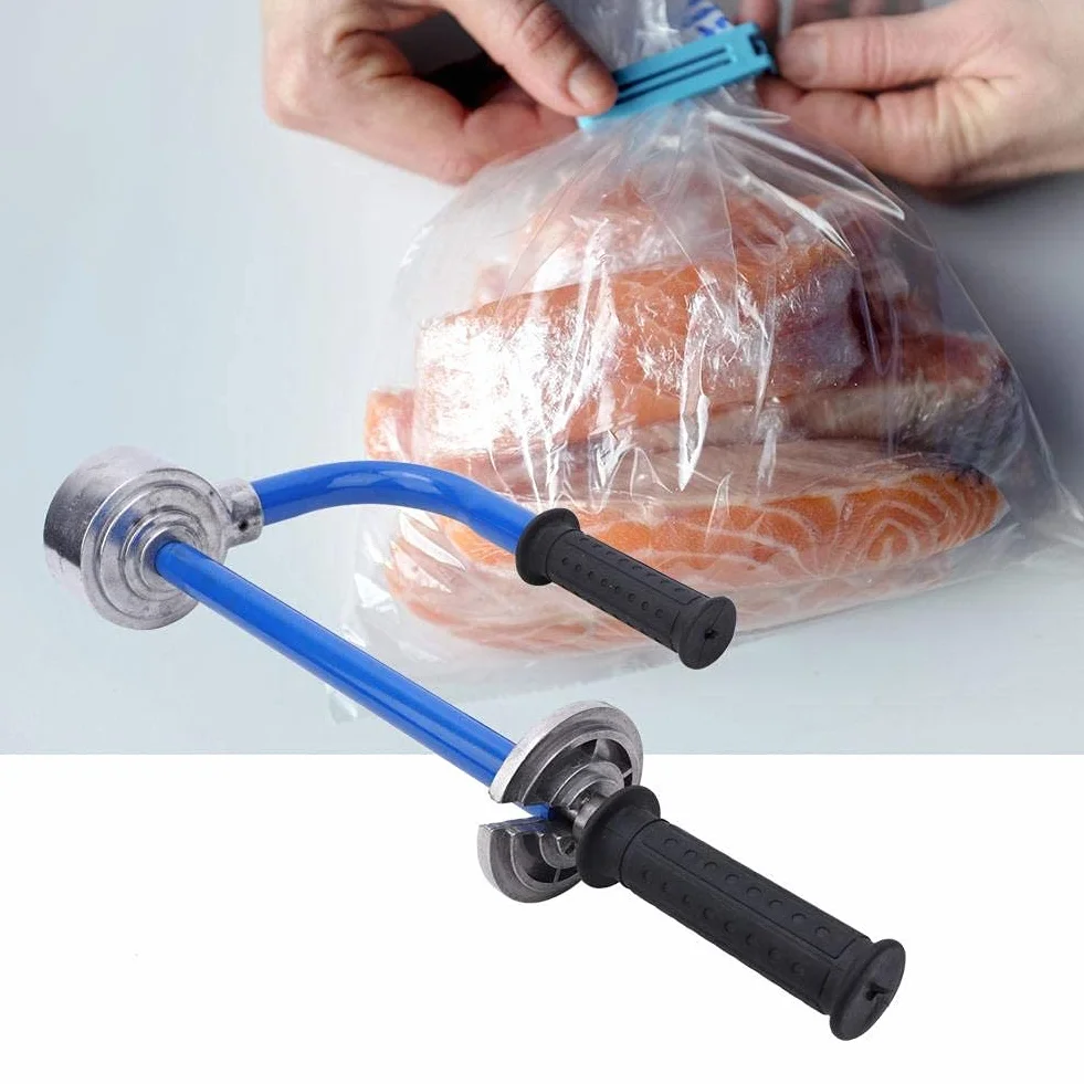 Dozownik folii stretch regulowany 30-50 cm ze stali węglowej niebieski